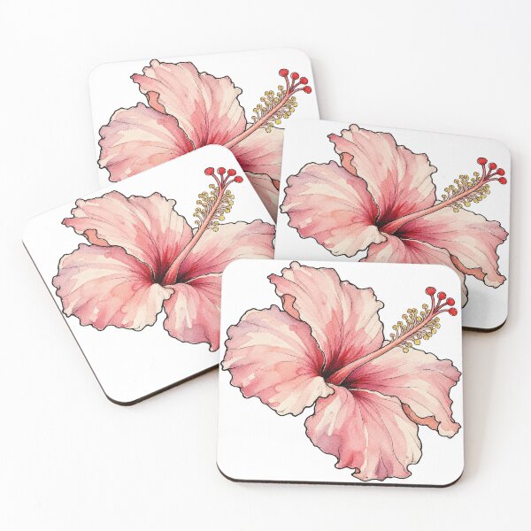 Item preview, Delicate Pink Hibiscus Flower Watercolor Botanical Art designed and sold by Jessie's Palette.