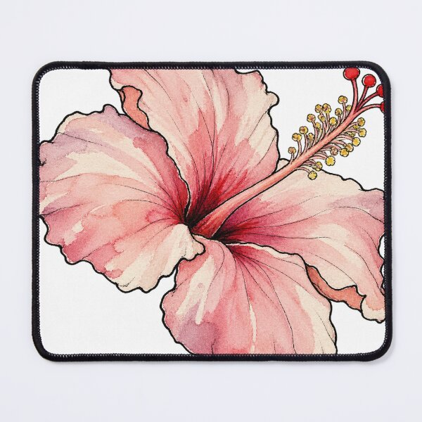 Item preview, Delicate Pink Hibiscus Flower Watercolor Botanical Art designed and sold by Jessie's Palette.