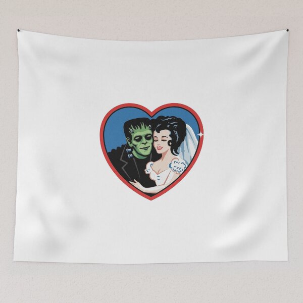 Item preview, Retro Frankenstein Monster Couple Heart Graphic designed and sold by Niykos570.