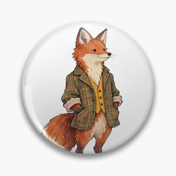Item preview, Vintage Tweed Suit Dapper Fox Watercolor Art designed and sold by Jessie's Palette.