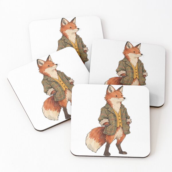 Item preview, Vintage Tweed Suit Dapper Fox Watercolor Art designed and sold by Jessie's Palette.
