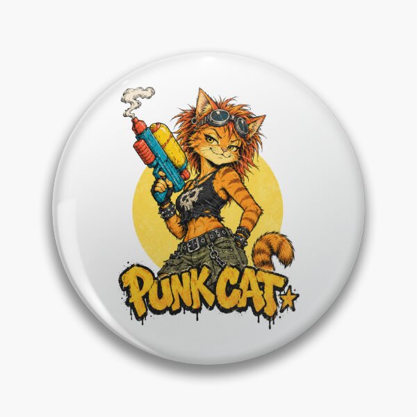 Item preview, Punk Cat Rebel Streetwear Character With Ray Gun Illustration designed and sold by Yellowriversss.