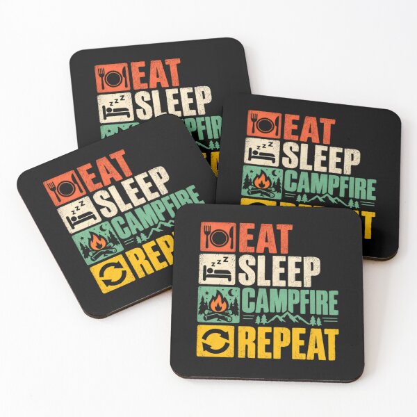 Item preview, Eat Sleep Campfire Repeat Camping Lover Outdoor Enthusiast designed and sold by SkeletonsDanger.