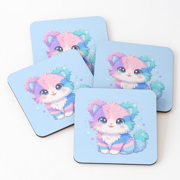 Item preview, Fluffy Plush Pastel Kitten Sparkly Eyes designed and sold by Avenuse style.