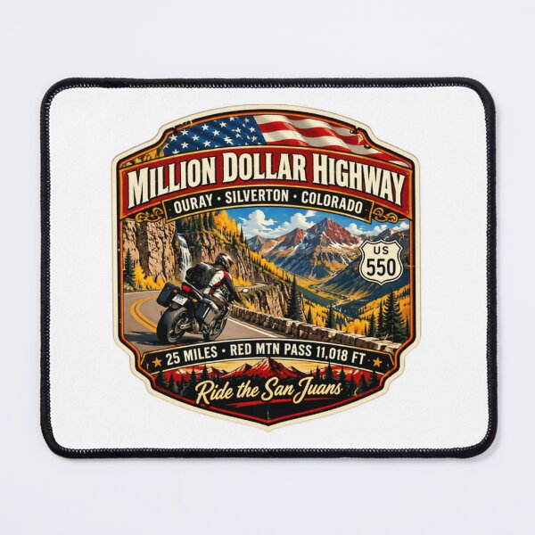 Item preview, Million Dollar Highway Ouray Silverton Colorado US 550 25 Miles Red Mtn Pass 11,018 Ft Ride The San Juans Motorcycle Travel designed and sold by Star3NowForMe.