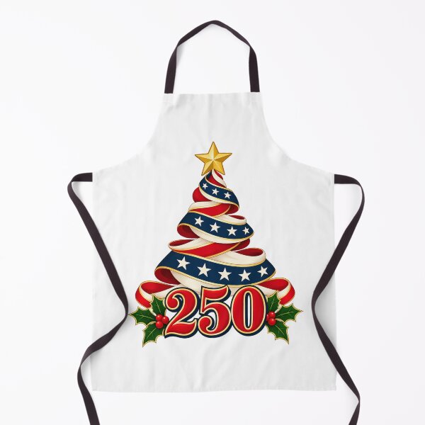 Item preview, Patriotic 250 Christmas Ribbon Tree with Golden Star designed and sold by skyartdesign.
