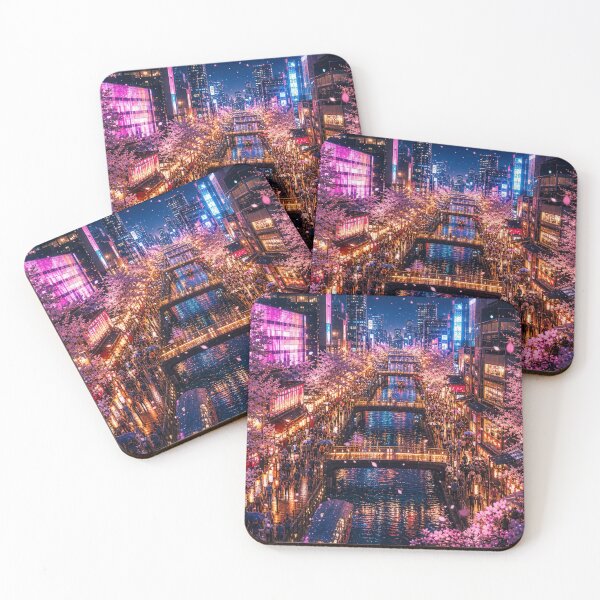 Item preview, Osaka Cherry Blossom Night – Neon Dotonbori designed and sold by vekotpu.