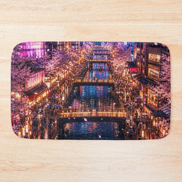 Item preview, Osaka Cherry Blossom Night – Neon Dotonbori designed and sold by vekotpu.