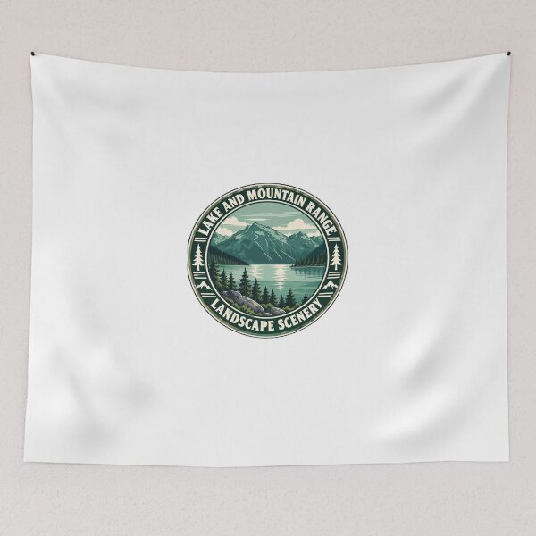 Item preview, Lake And Mountain Range Landscape Scenery Outdoors Nature Hiker Explorer designed and sold by Star3NowForMe.