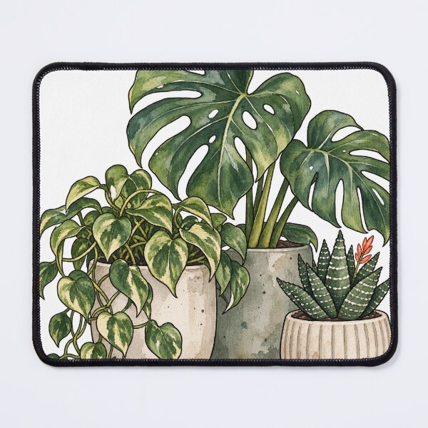 Item preview, Potted Houseplants Monstera and Succulent Watercolor designed and sold by Jessie's Palette.