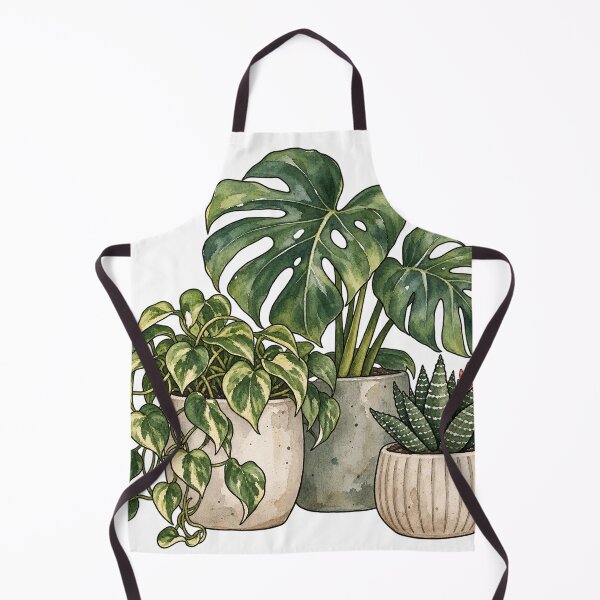 Item preview, Potted Houseplants Monstera and Succulent Watercolor designed and sold by Jessie's Palette.
