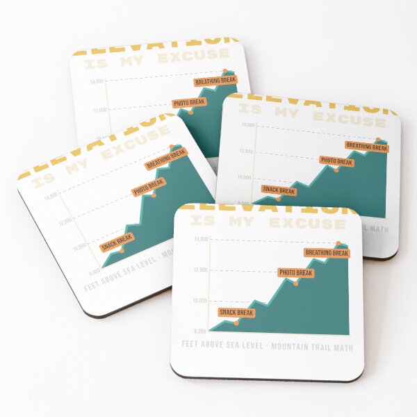 Item preview, Elevation Is My Excuse Funny Hiking Chart designed and sold by TrailMixTrees.