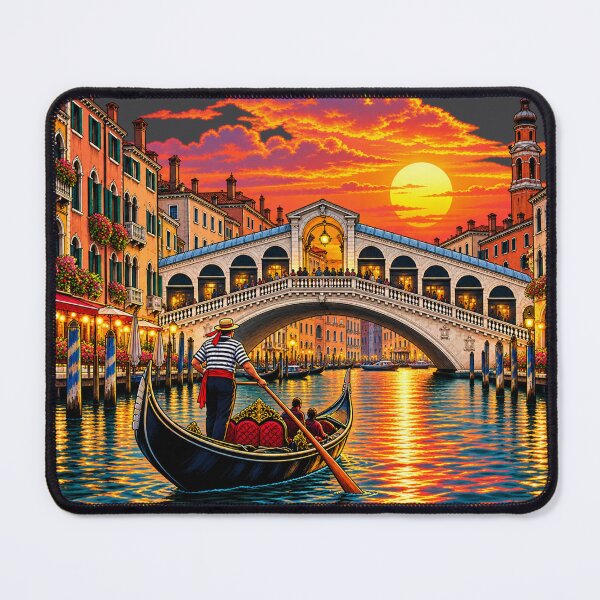 Item preview, Venice at Sunset – Gondola Dreams at Rialto Bridge designed and sold by OzyWear.