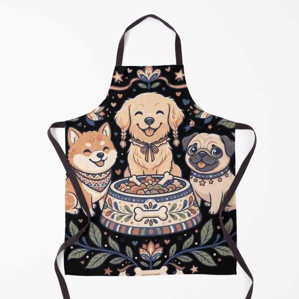 Item preview, Folk Art Dogs Shiba Inu Golden Retriever Pug Floral Art  designed and sold by mood-draftsman.