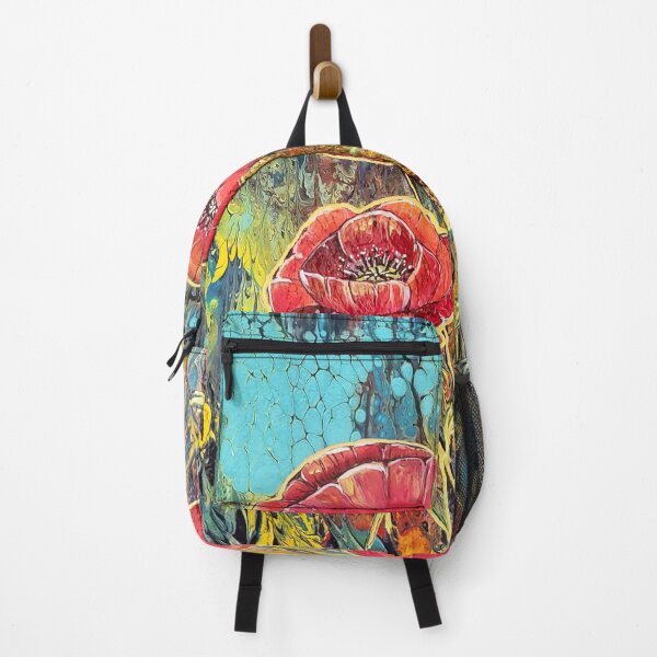 Item preview, Crimson Poppies in a Turquoise Garden designed and sold by LumiWild.