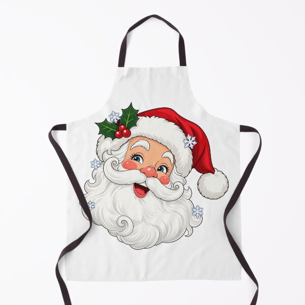 Item preview, Cheerful Santa Portrait with Holly and Snowflakes designed and sold by skyartdesign.