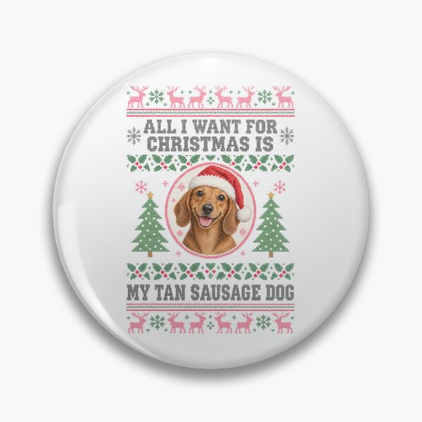 Item preview, Dachshund Santa Hat Ugly Christmas Sweater Pattern Funny Wiener Dog designed and sold by Yellowriversss.