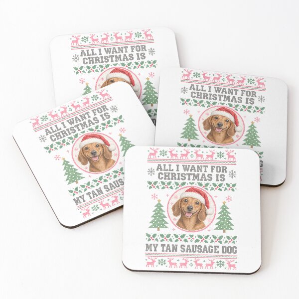 Item preview, Dachshund Santa Hat Ugly Christmas Sweater Pattern Funny Wiener Dog designed and sold by Yellowriversss.