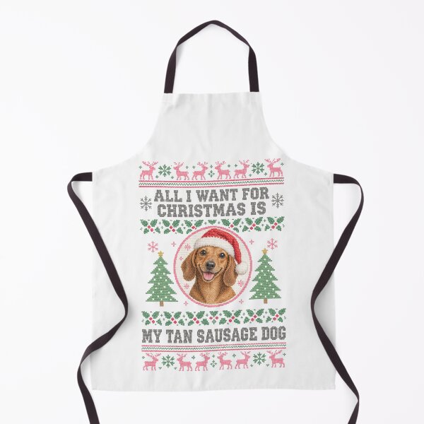 Item preview, Dachshund Santa Hat Ugly Christmas Sweater Pattern Funny Wiener Dog designed and sold by Yellowriversss.