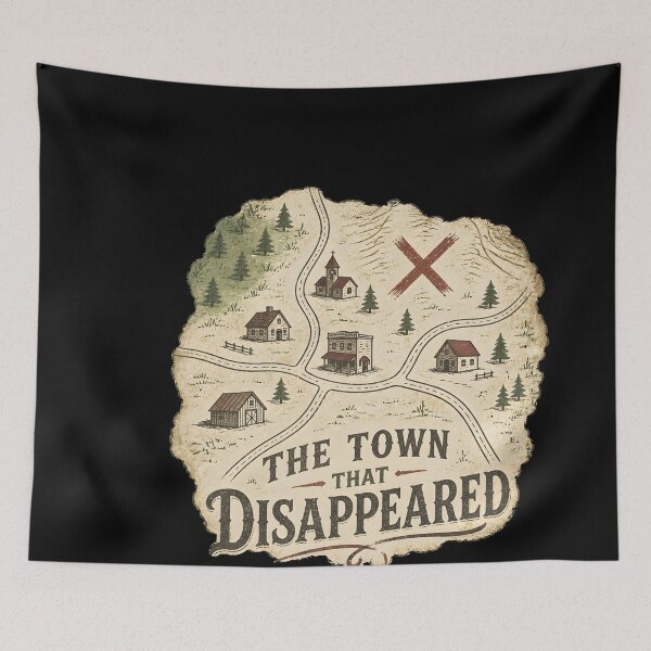 Item preview, The Town That Disappeared Map Poster designed and sold by LiviuGligoros.
