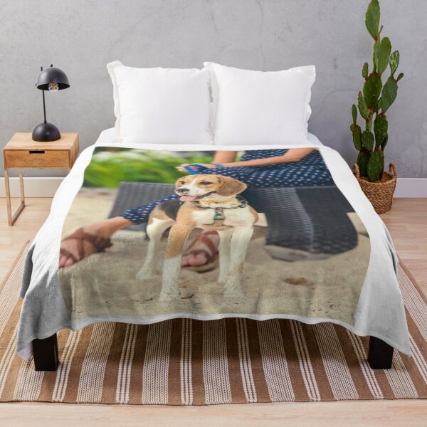 Item preview, Happy Tricolor Beagle Sandy Nose Beach designed and sold by VanGaldo.
