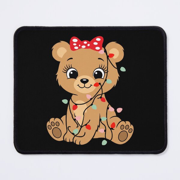 Item preview, Cute Christmas Bear Christmas Lights Holiday Teddy Bear Girl designed and sold by Ruuper4all.
