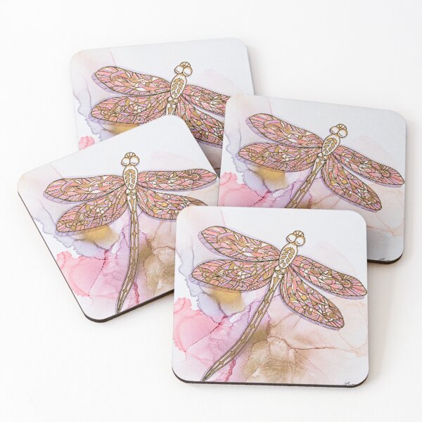 Item preview, Rose Gold Dragonfly – Alcohol Ink Art designed and sold by LumiWild.