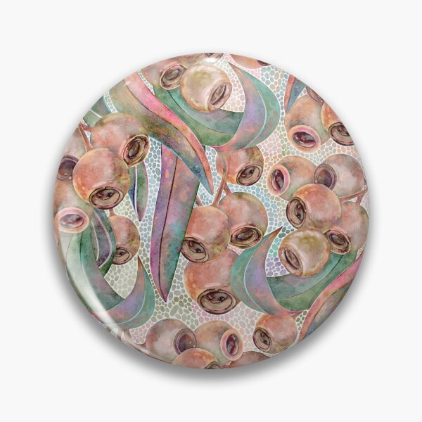 Item preview, Australian Eucalyptus Gum Nuts & Leaves Watercolour Botanical Pattern designed and sold by Sketchbook Designs.