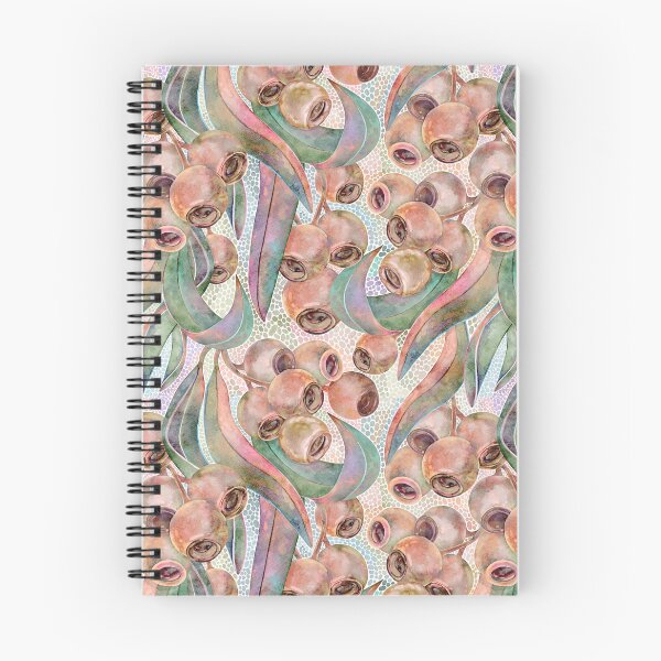 Item preview, Australian Eucalyptus Gum Nuts & Leaves Watercolour Botanical Pattern designed and sold by Sketchbook Designs.