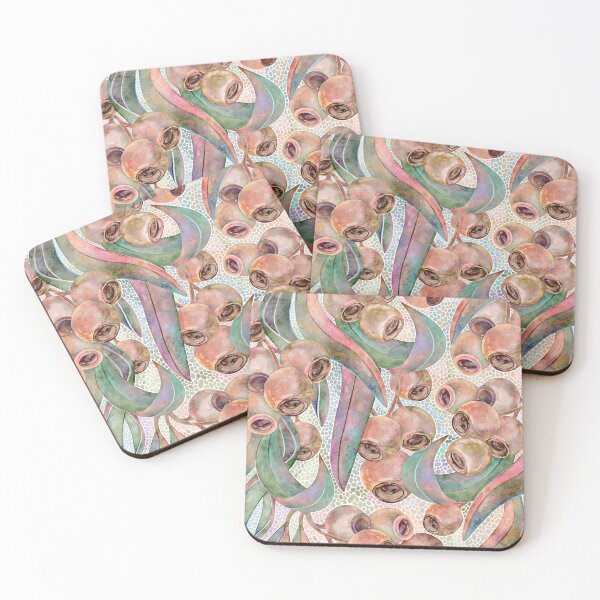 Item preview, Australian Eucalyptus Gum Nuts & Leaves Watercolour Botanical Pattern designed and sold by Sketchbook Designs.