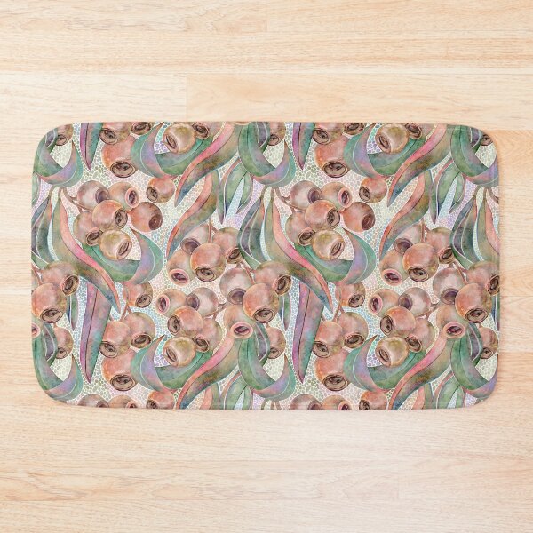 Item preview, Australian Eucalyptus Gum Nuts & Leaves Watercolour Botanical Pattern designed and sold by Sketchbook Designs.