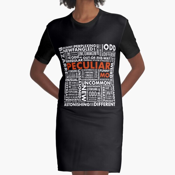 Peculiar Words Graphic T-Shirt Dress