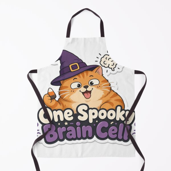 Item preview, Orange Cat Halloween One Spooky Brain Cell Witch Cat designed and sold by Soft Merch.