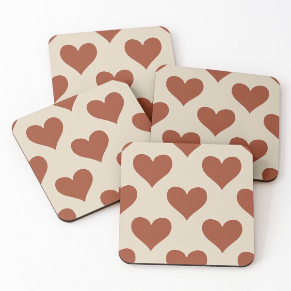 Item preview, XL large Rust Red Playing Card Hearts Retro Love Pattern designed and sold by DColourMuse.