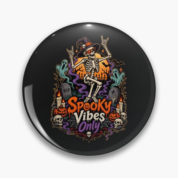 Item preview, Spooky Vibes, Spooky Vibes Only Skeleton Witch Halloween, Creepy Gothic Horror designed and sold by graphic-genie.