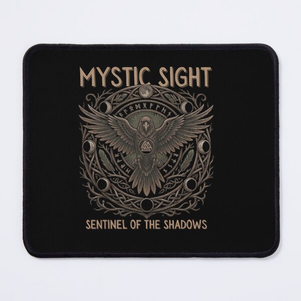 Item preview, Mystic Sight Sentinel Of The Shadows Viking Raven Rune Celestial Illustration designed and sold by lovepower.