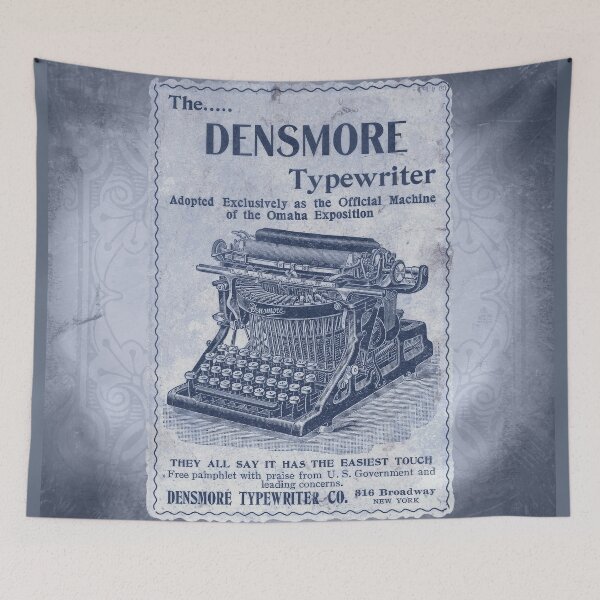 Item preview, Vintage Densmore Typewriter Advertisement Antique Ephemera Print Blue designed and sold by Ghoul Enterprises.