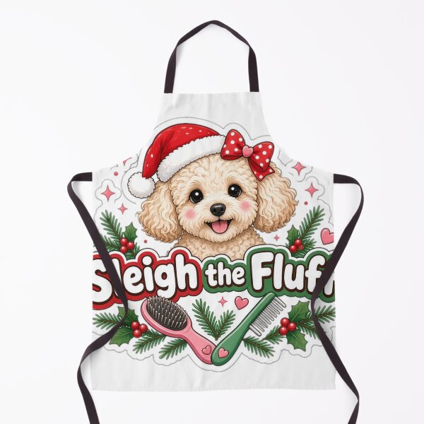 Item preview, Dog Groomer Christmas Sleigh the Fluff designed and sold by Soft Merch.
