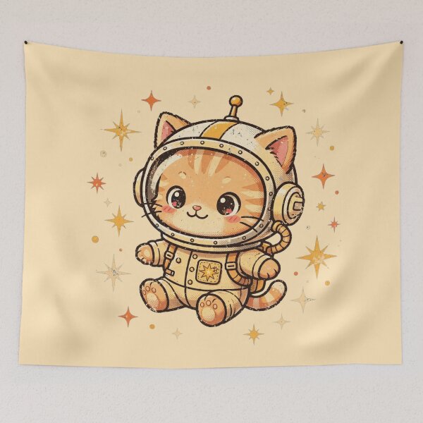 Item preview, Retro Vintage Astronaut Kitten Among Stars designed and sold by Avenuse style.
