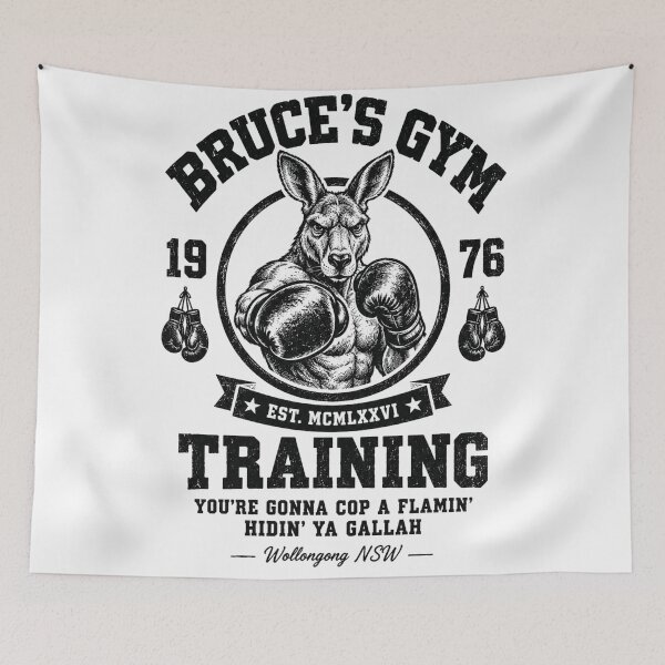 Item preview, Boxing Kangaroo Vintage Gym Badge Aussie Slang Training Design designed and sold by Yellowriversss.