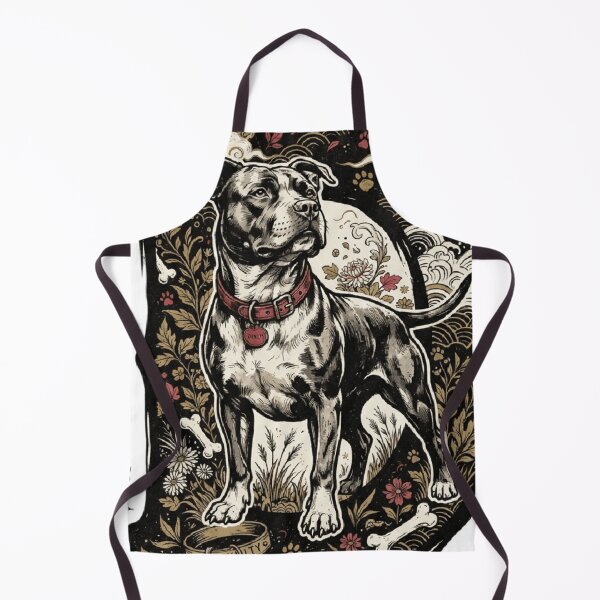 Item preview, Loyalty Pit Bull Terrier Botanical Vintage Dog Art designed and sold by mood-draftsman.