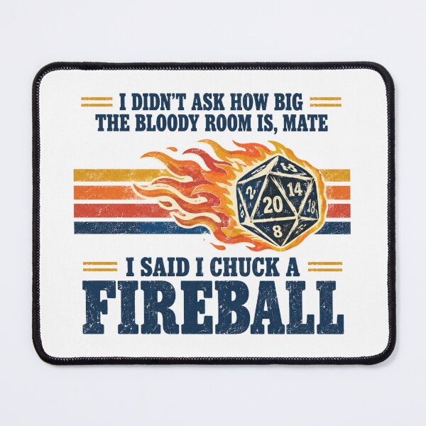 Item preview, I Chuck A Fireball Aussie Tabletop RPG Dice Retro Design designed and sold by Yellowriversss.