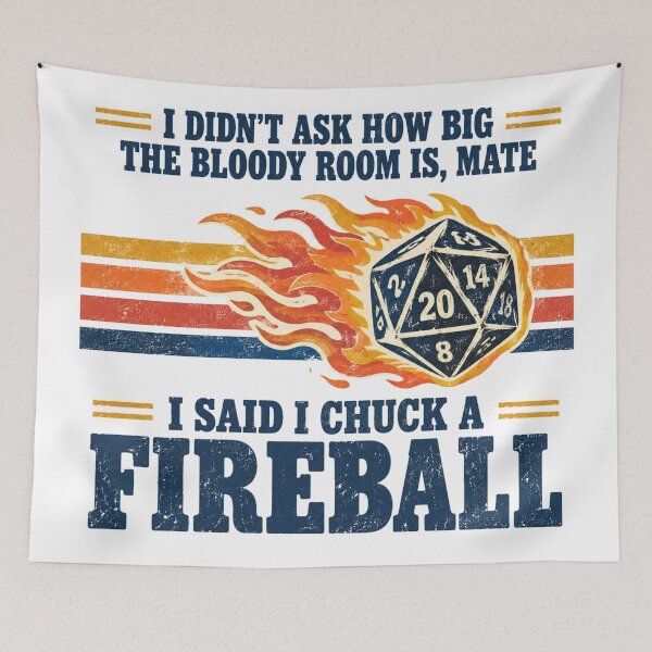 Item preview, I Chuck A Fireball Aussie Tabletop RPG Dice Retro Design designed and sold by Yellowriversss.