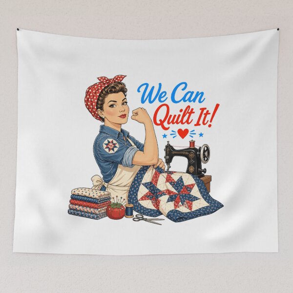 Item preview, We Can Quilt It Rosie Riveter designed and sold by woodnsheepee.