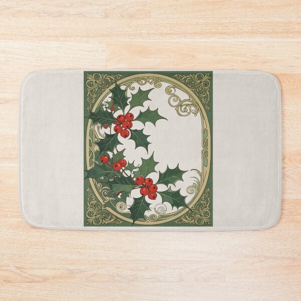 Item preview, Holly-Leaves Red-Colored Drupes Christmas-Holiday designed and sold by taiche.