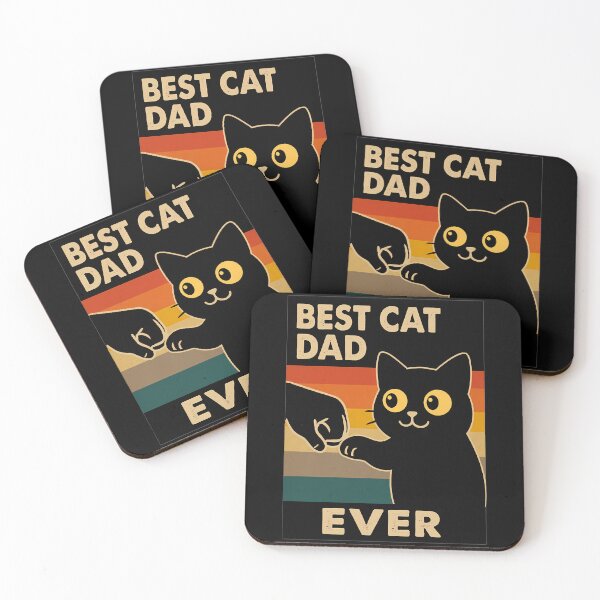 Item preview, Best Cat Dad Ever Funny Cat Lover Retro Sunset Gift designed and sold by PurrfectHome.