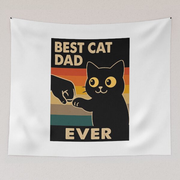 Item preview, Best Cat Dad Ever Funny Cat Lover Retro Sunset Gift designed and sold by PurrfectHome.