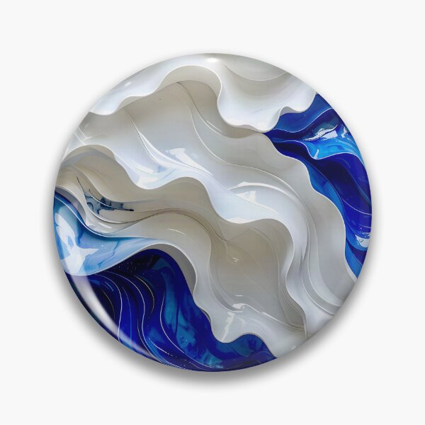 Item preview, Duality of Ivory Ceramic and Cobalt Waves designed and sold by Vicky Brago-Mitchell®.