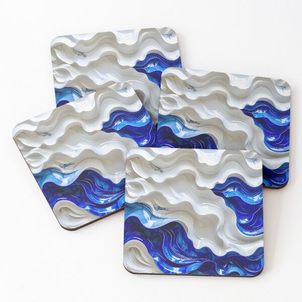 Item preview, Duality of Ivory Ceramic and Cobalt Waves designed and sold by Vicky Brago-Mitchell®.
