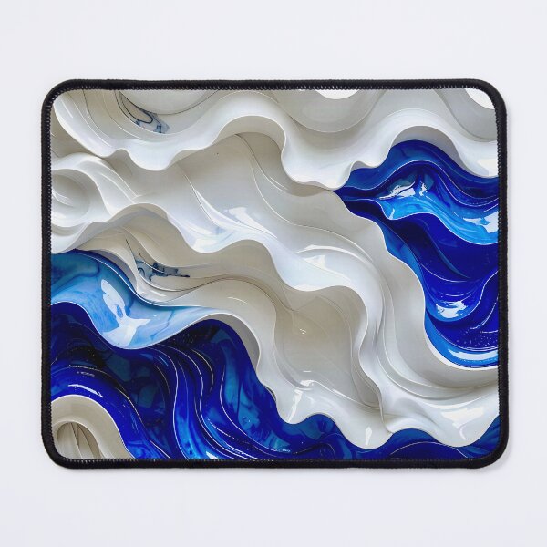Item preview, Duality of Ivory Ceramic and Cobalt Waves designed and sold by Vicky Brago-Mitchell®.